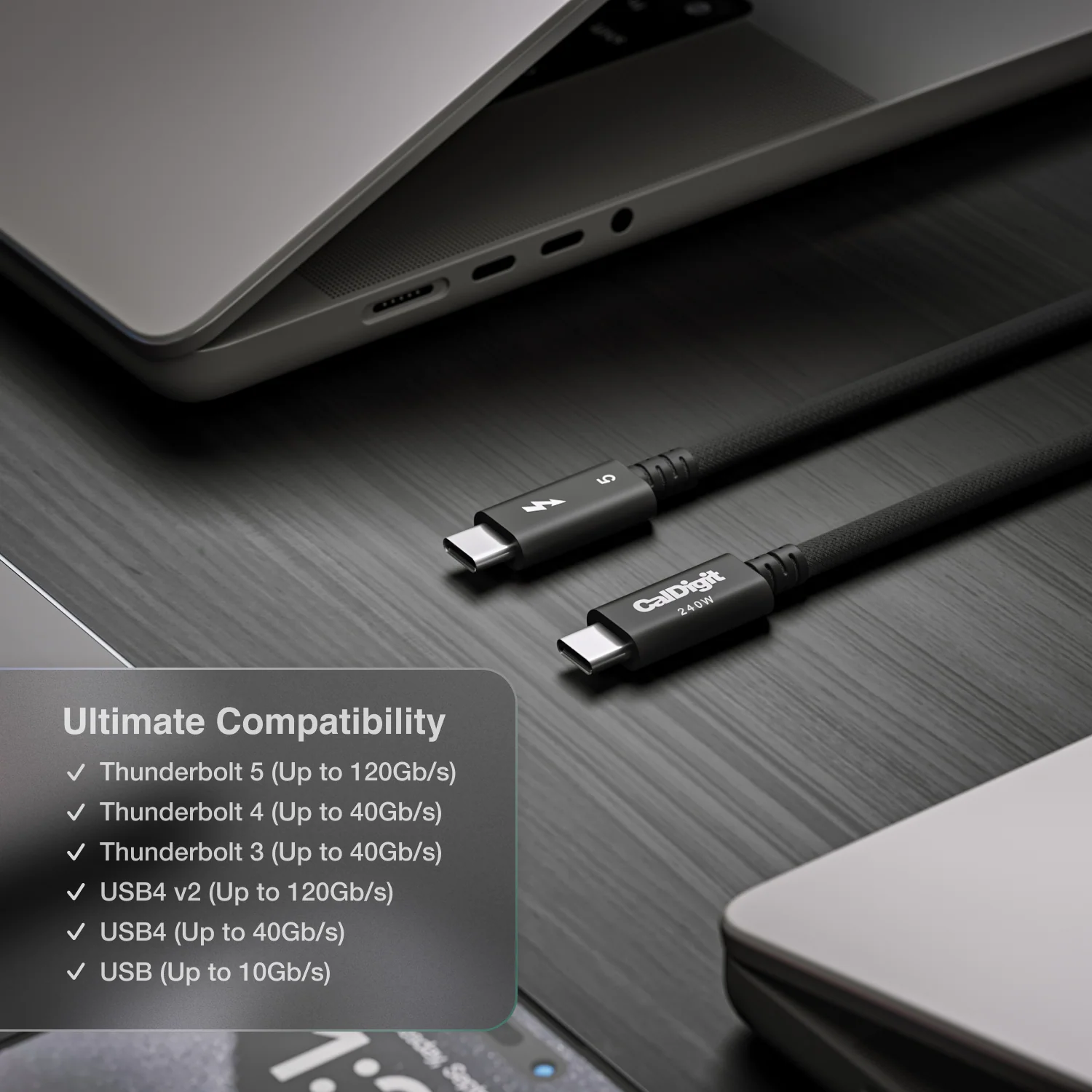 Thunderbolt 5 (USB‑C) Pro Cable (0.5m / 1.64 ft Braided) - Image 10