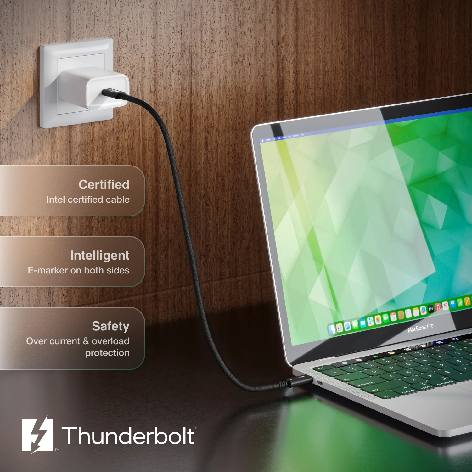 Thunderbolt 5 (USB‑C) Pro Cable (0.5m / 1.64 ft Braided) - Image 12