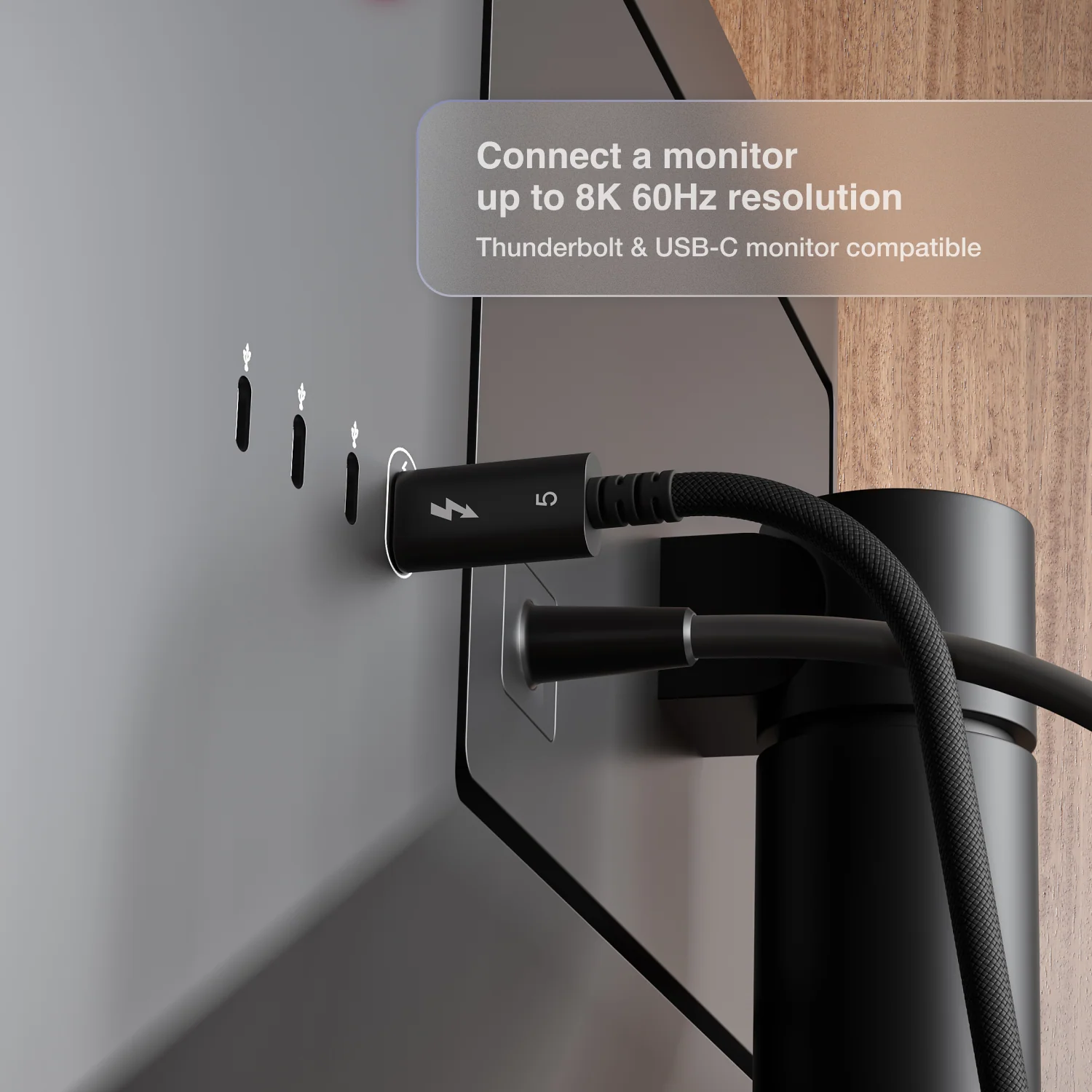 Thunderbolt 5 (USB‑C) Pro Cable (0.5m / 1.64 ft Braided) - Image 5
